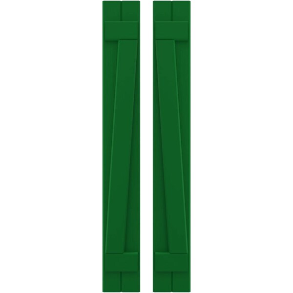 Ekena Millwork Americraft 2-Board (2 Batten) Wood Joined Board-n-Batten Shutters w/ Z-Bar, ARW102BB207X77HGH, PR ARW102BB207X77HGH - main